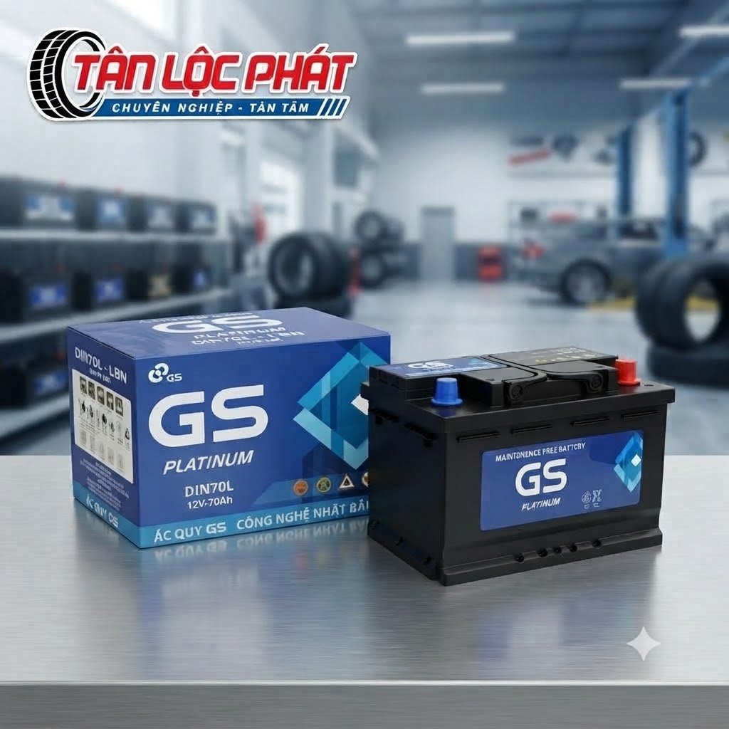 Ắc Quy GS MF DIN70L (12V-70Ah) chính hãng Nhật Bản tại Tân Lộc Phát