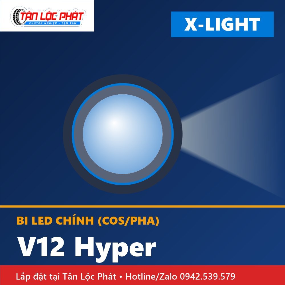 Đèn Bi LED Mini X-Light V12 Hyper chính hãng lắp đặt tại Tân Lộc Phát