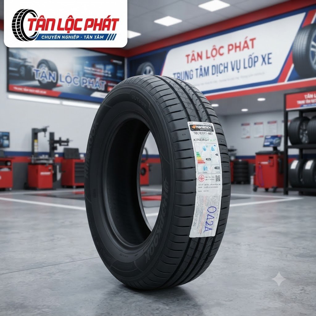 Góc nghiêng mặt hoa gai bất đối xứng và hông lốp Hankook 185/65R14 Kinergy Eco2 K435
